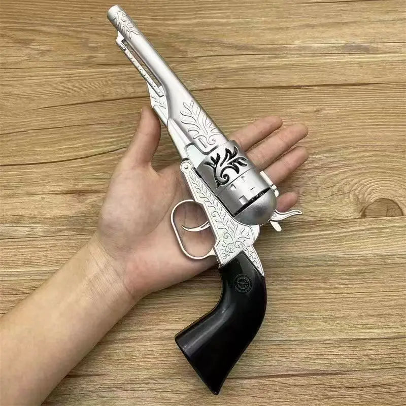 Metal Western Cowboy Revolver Non-Firing Model, Vintage Design, Collectible, Not A Real - Silver 1