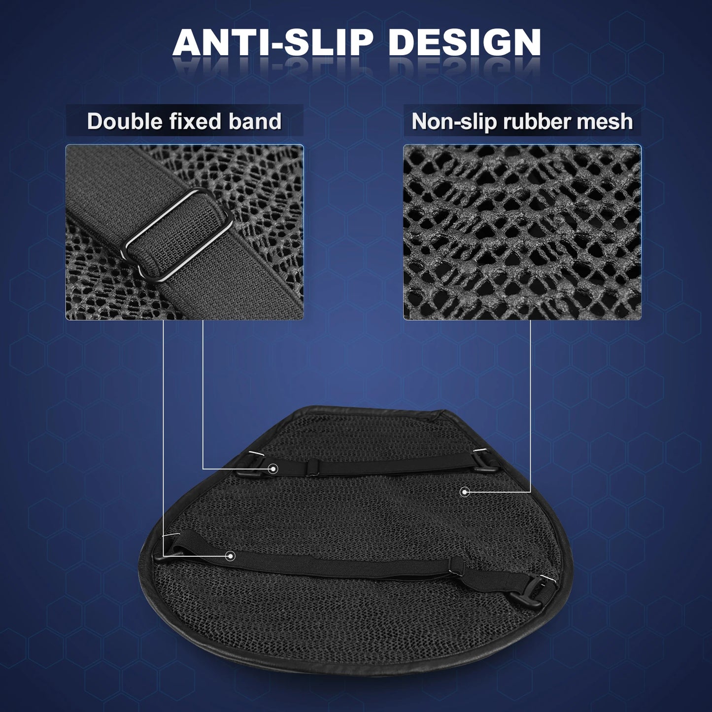 Motorcycle Seat Cushion 3D Honeycomb Anti-slip Motorcycle Gel Seat Cushion Moto Pressure Relief Ride Seat Pad Moto Accessorie