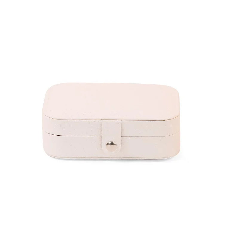 Portable Mini PU Leather Jewelry Box Velvet Lined Travel Case for Ring Earring Necklace Storage Organizer