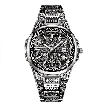 Vintage Men Quartz Watch Auto Calendar Specific Lines Stainless Steel Strap Wristwatch For Mans Analog