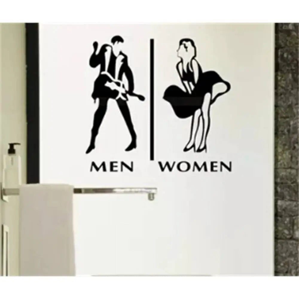 Store Toilet Door Man And Woman Wc Sign Icon Wall Sticker