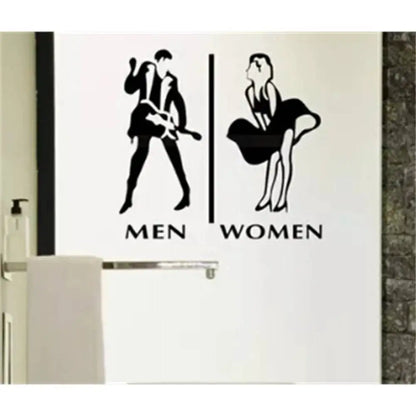 Store Toilet Door Man And Woman Wc Sign Icon Wall Sticker