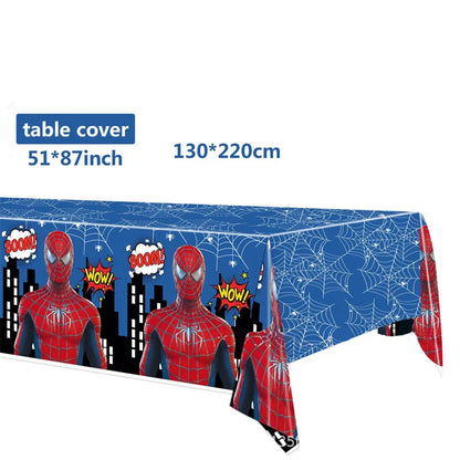 birthday party supplies, Spiderman tablecloth decorations, superhero party supplies, kids birthday party table cover, Spider-