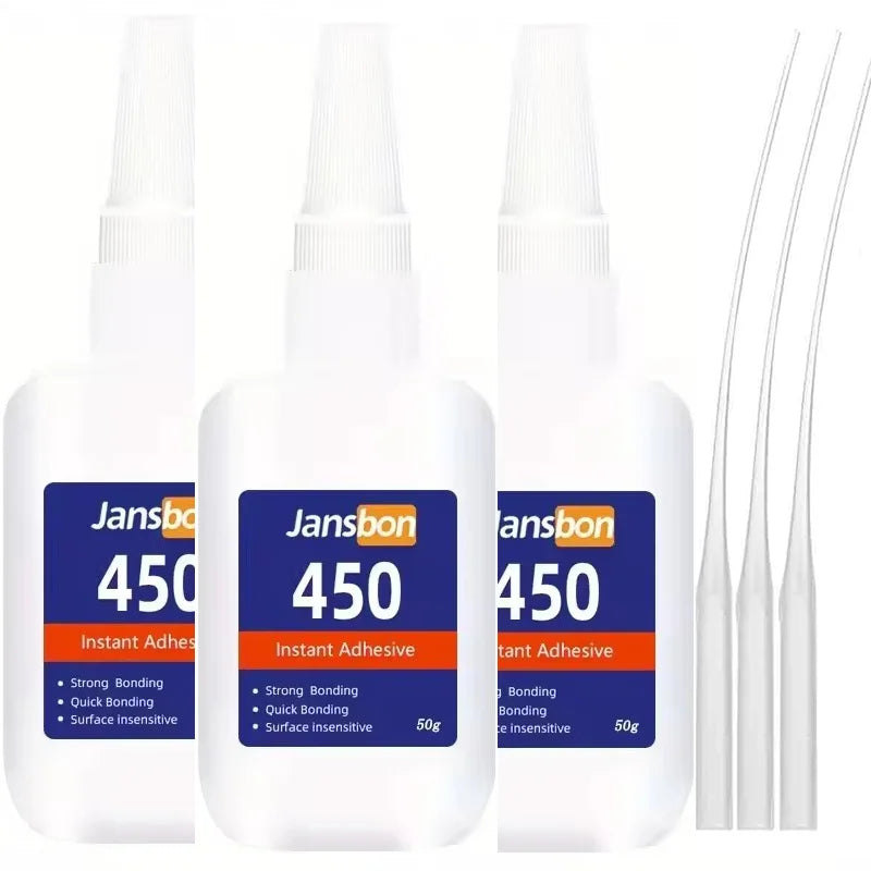 Super Glue Strong Bond for Shoes/Glass/Metal/Wood/Plastic,Ceramic Quick Dry Industrial Strength Instant Adhesive - 50g-3pcs