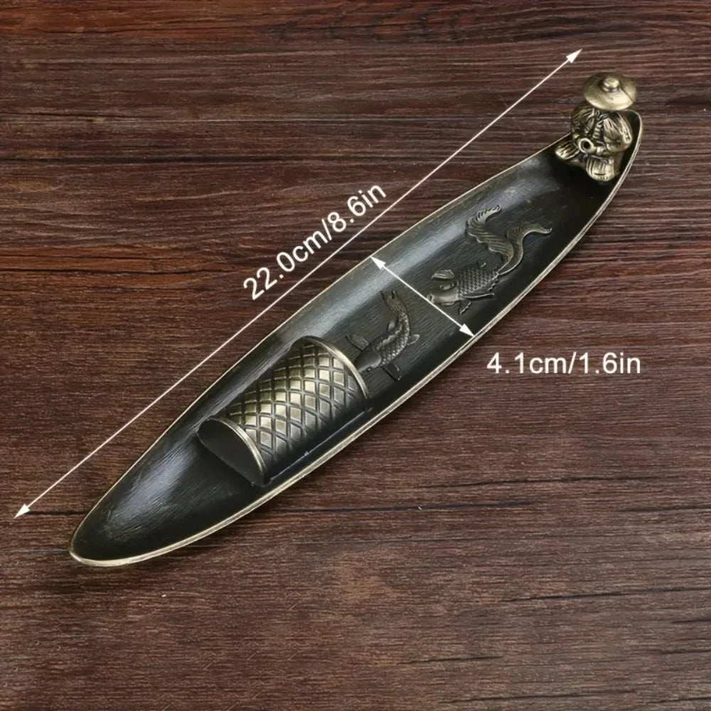 Creative Incense Holder Aromatherapy Ornament Incense Holder Boat Old Men Fishing Japanese Style Incense Stick Burner Home De