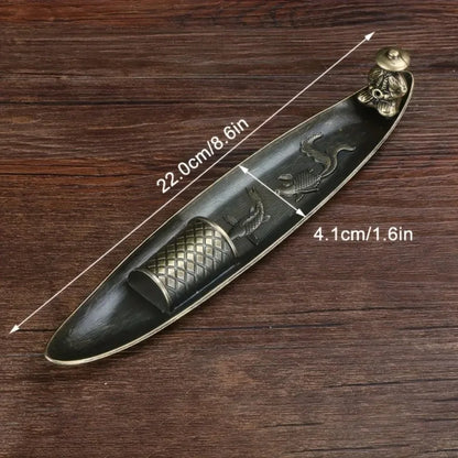 Creative Incense Holder Aromatherapy Ornament Incense Holder Boat Old Men Fishing Japanese Style Incense Stick Burner Home De