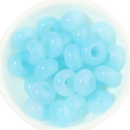 50pcs/lot Colorful Round Acrylic Beads Big Hole Loose Spacer Beads For Jewelry Making DIY Necklaces Bracelets Accessories - l