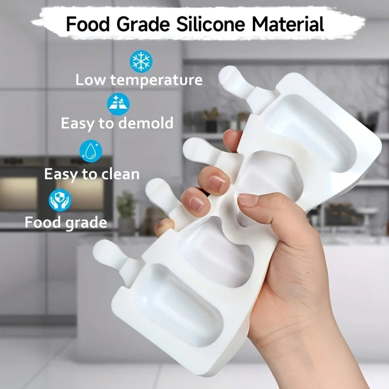 Silicone Ice Cream Popsicle Mold Combination With Ice Cream Stick DIY Chocolate Dessert Maker Ice Cube Tray Mold Homemade Too