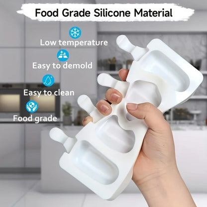 Silicone Ice Cream Popsicle Mold Combination With Ice Cream Stick DIY Chocolate Dessert Maker Ice Cube Tray Mold Homemade Too