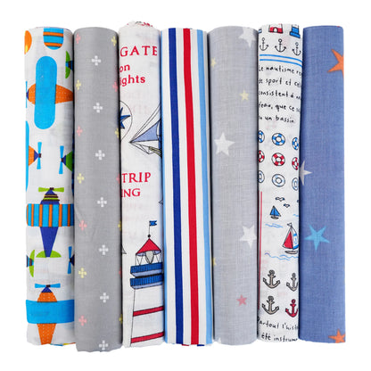 7PCS 25 x 25cm/50 x 50cm Squares Cotton Craft Fabric Cloths for DIY Bundle Patchwork Quilting Sewing Scrapbooking Artcraft - 