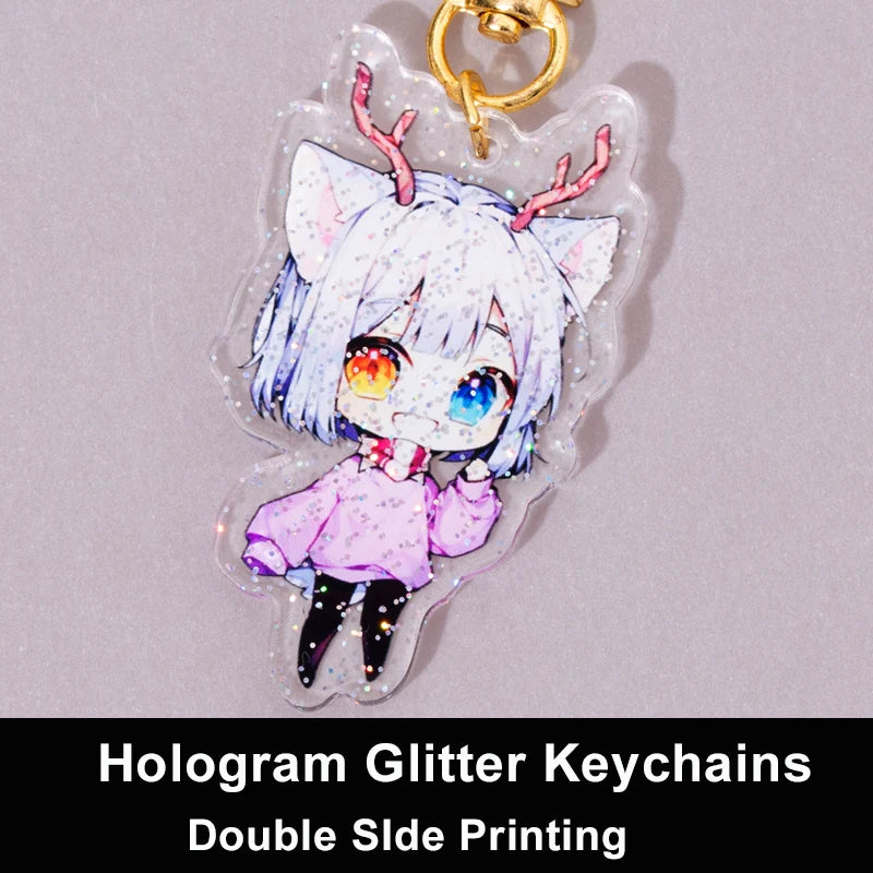 Custom Keychains Cartoon Llavero Key Chain Photo Customized Anime Charms Hologram Clear Acrylic Personalized Designer Keychai