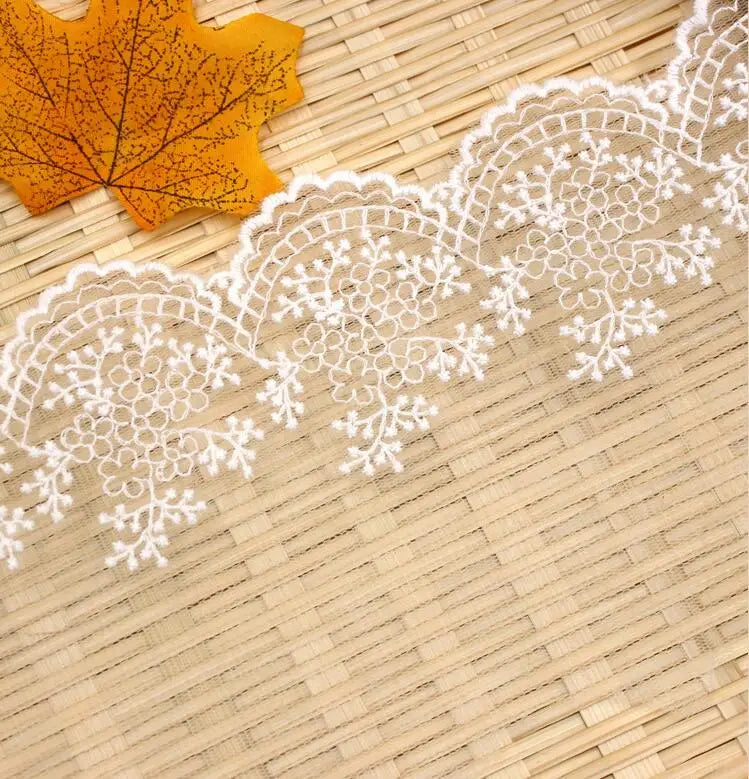 3 Meters White Color Cute Cotton embroidered mesh lace Garment lace trims trimmings DIY Sewing accessories