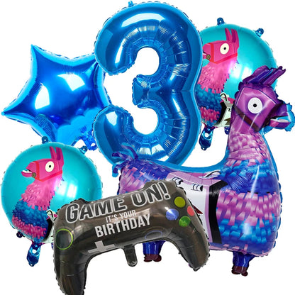 Video Game Fortnitions Birthday Party Decoration Cartoon Alpaca Llama Plate Tablecloth Baby Shower Kids Favors Party Supplies