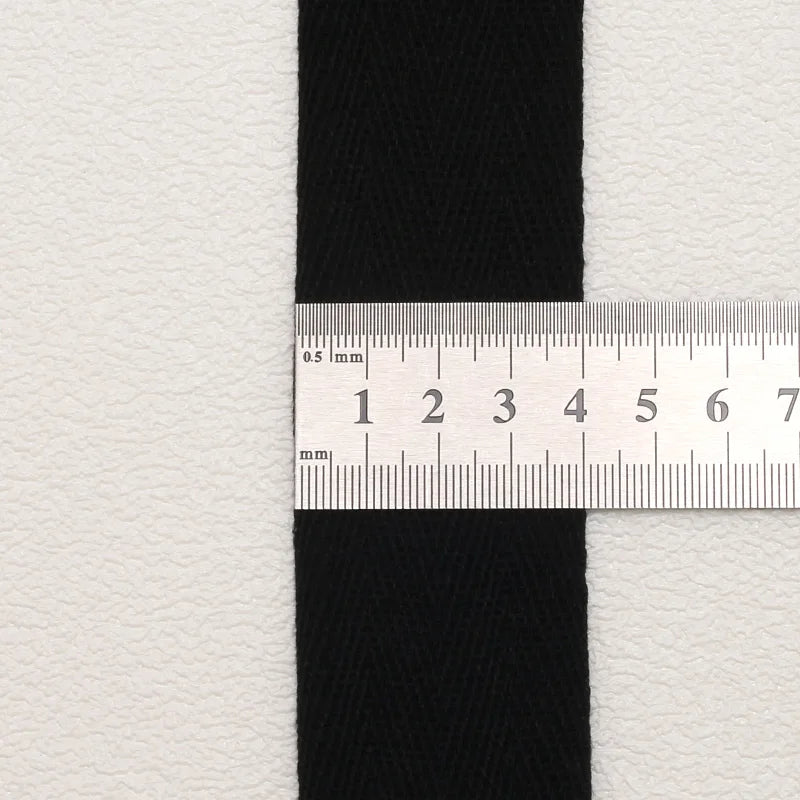 5yards 10/15/20/25/30/40/50mm Cotton Herringbone Webbing Tape Beige/White/Black High Tenacity Twill Binding Ribbon For Garmen