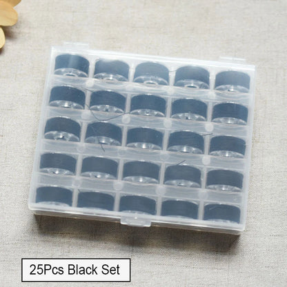 25/36 Colors Set Bobbin Thread Polyester Thread Spools Sewing Machine Bobbins With Storage Box For Embroidery Sewing Accessor