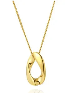 Stainless Steel Vintage Textured Delicate Necklace - C26