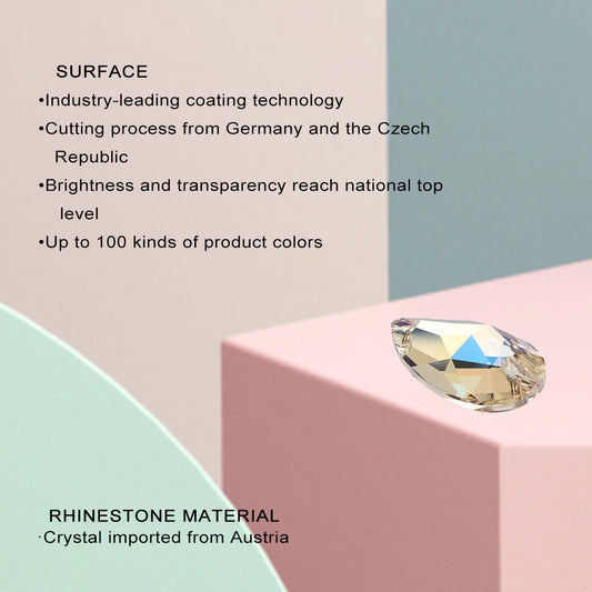YHB Drop Moonlight Glass Lt Siam Crystal AB Sewing Stones Flatback Sew on Rhinestones For Garment Clothes Bags