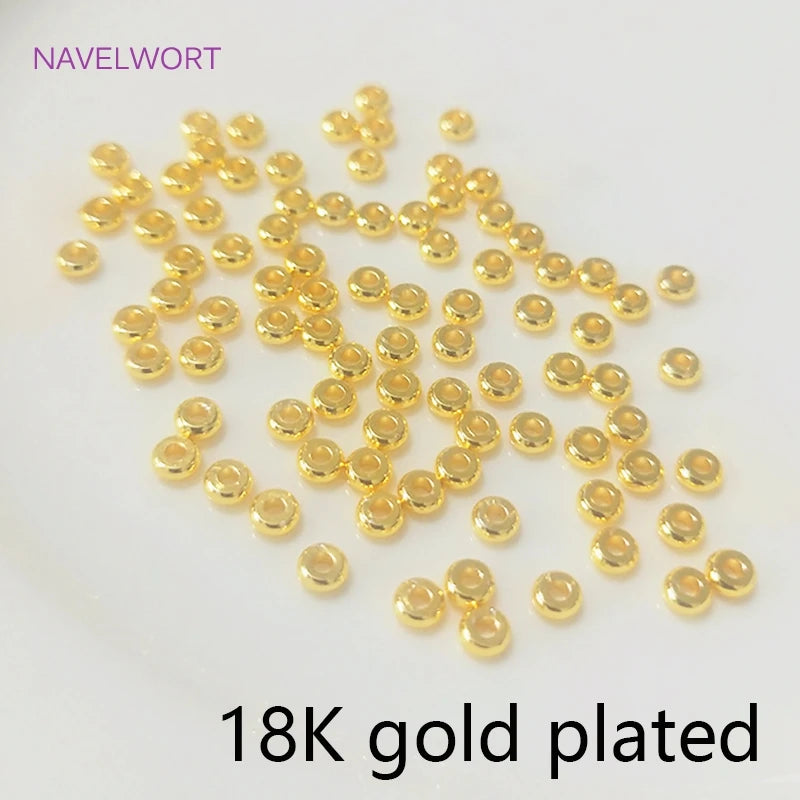 18k Gold Plated Spacer Beads For Bracelet Making,Separators For Beads,Jewelry Fittings,DIY Jewellery Making Supplies - 18K go