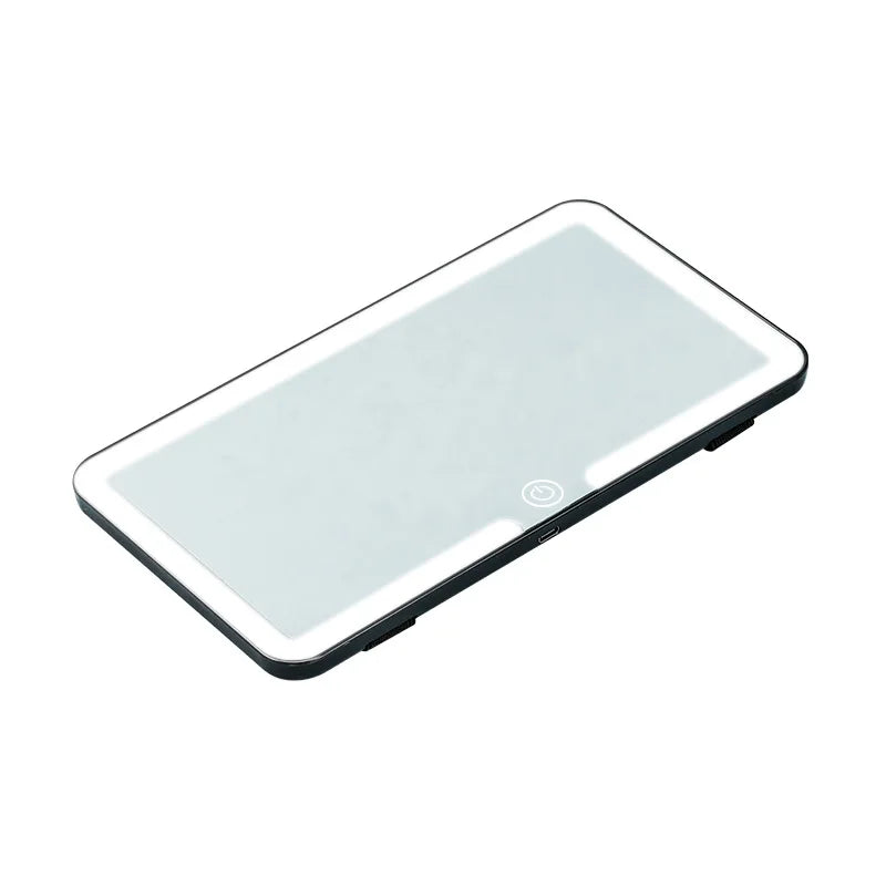 Car Interior Mirrors Sun Visor Plate LED HD Makeup Mirror for Girls Women Rechargeable Fill Light Universal Thin Vanity Mirro