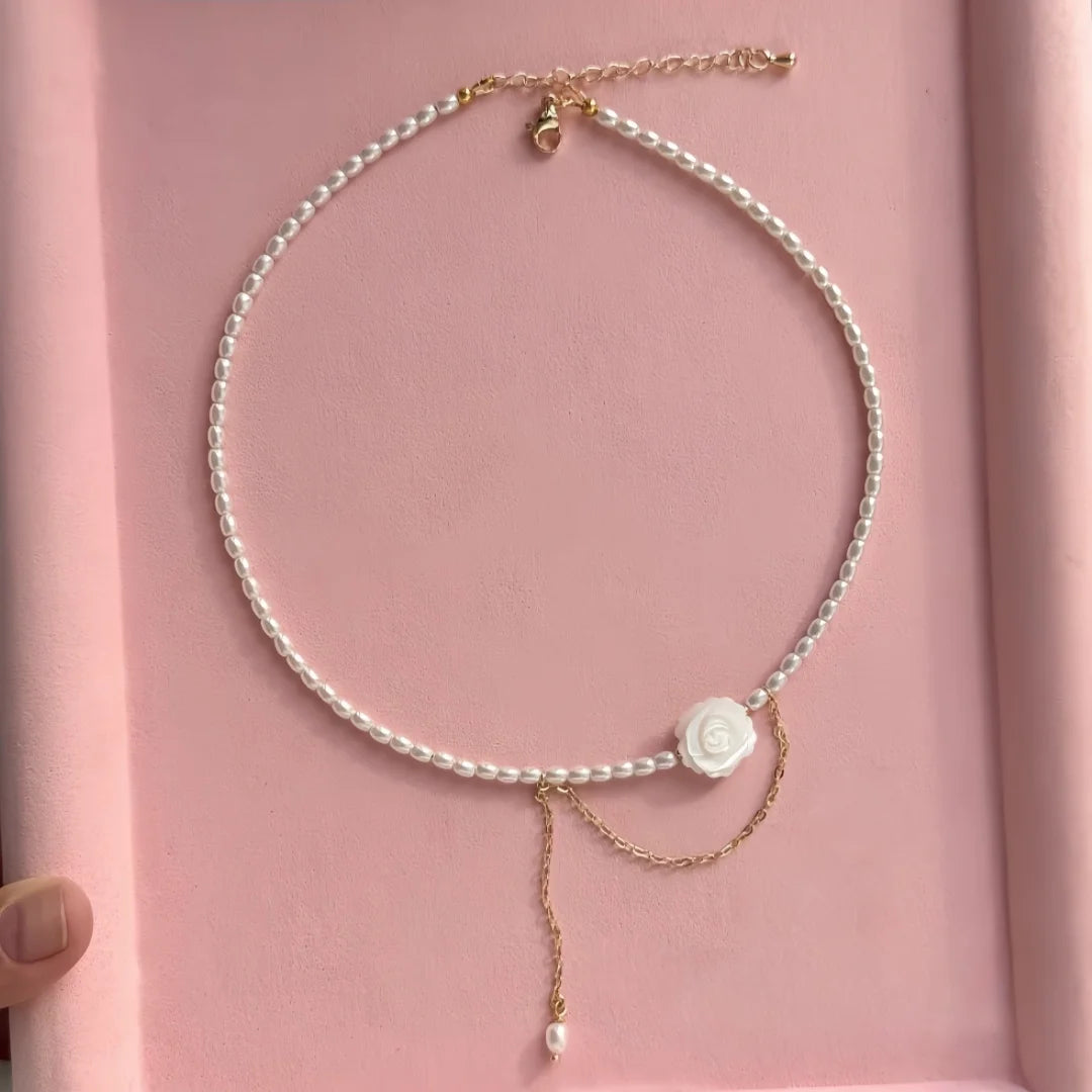 Minimalist Pearl Necklace for Women New Style Luxury Sensation Tassel Cold Tone Feng Shui Xiaomi Bead French Collar Chain