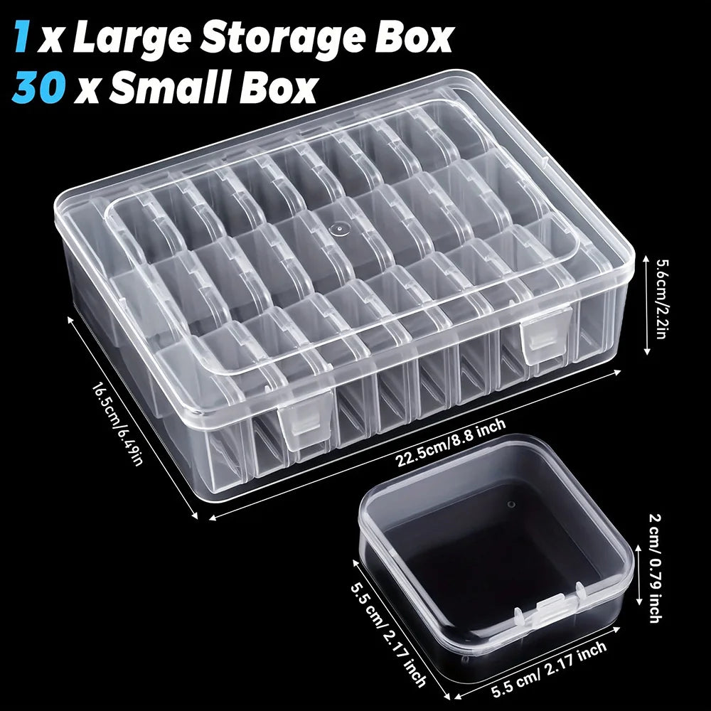 DIY Diamond Painting Embroidery Storage Box, Nail Art Jewelry Rhinestone Mosaic Storage Container, Multifunctional Storage Bo