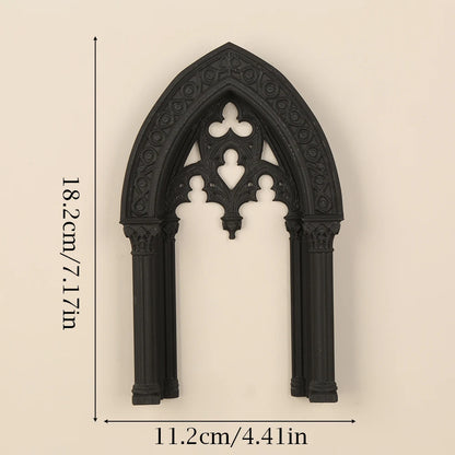 Cross-Border Gothic Style Double Column Arch Wall Decor Frame For Retro-Style Home Wall Art Decor Scenario - black