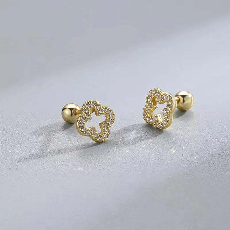 New Fashion Heart Stud Earrings for Women Hypoallergenic Screw Cartilage Helix Earring Girls Piercing Accessories Jewelry Gif