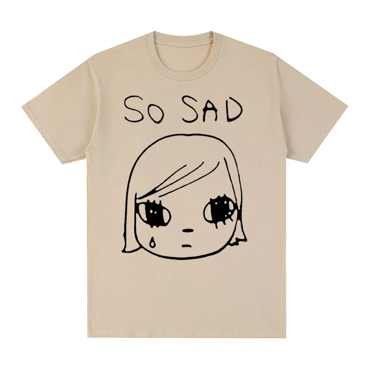 Yoshitomo Nara Sad Vintage T-shirt Japan Party Cotton Men T shirt New Tee Tshirt Womens Tops - Khaki / L