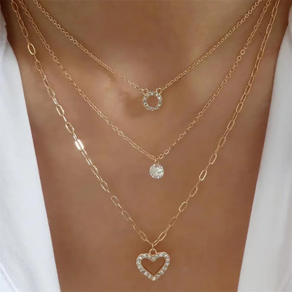 Vintage Punk Gold-plate Thick Chain Head Portrait Coin Pendant Necklace For Women Fashion Multilevel Geometric Hip Hop Jewelr