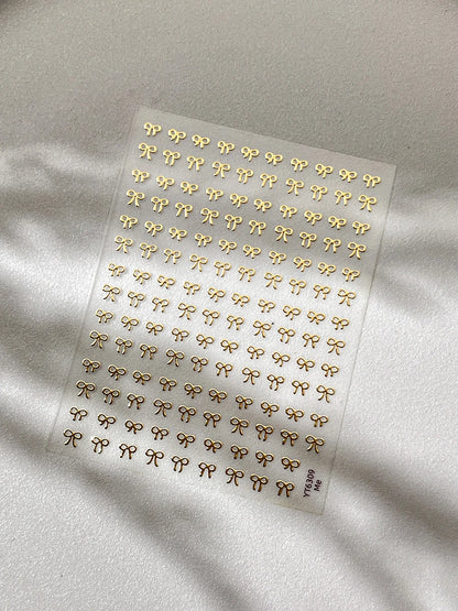Embossed Colorful Bows Nail Art Stickers Sweet Laser Gold Silver Bowkonts Self Adhesive Nail Art Stickers Decoration Decals D