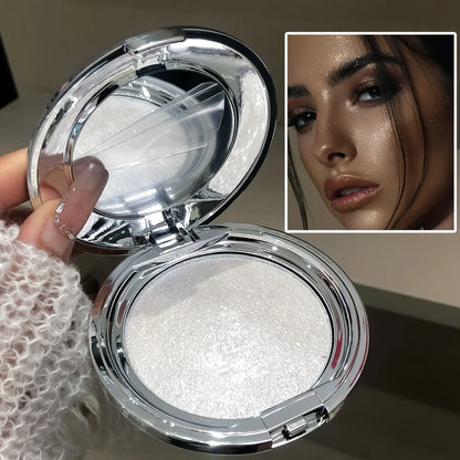 Monochrome Highlighter Cream, Facial Brightening, Diamond Sparkle, Shimmer, Pearlescent Mashed Potato Texture, Long-Lasting, 