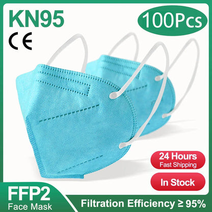 10-200Pcs FFP2 Masks kn95 Mascarillas KN95 Face Mask Filter 5Layers mascarillas quirurgicas homologadas Reusable Black FFP2 M