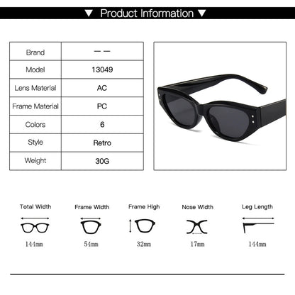 Retro Cat Eye Sunglasses Women Vintage Small Eyewear Women Men Rivet Sun Glasses Female Eyewear UV400