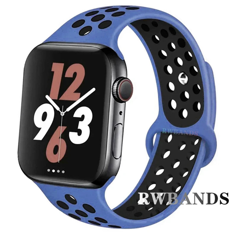 Sport Strap for Apple Watch Band 46mm 44mm 40mm 42-38-41mm 45mm Breathable Bracelet iWatch Series 10 9 8 7 6 SE 5 3 Ultra 2 4