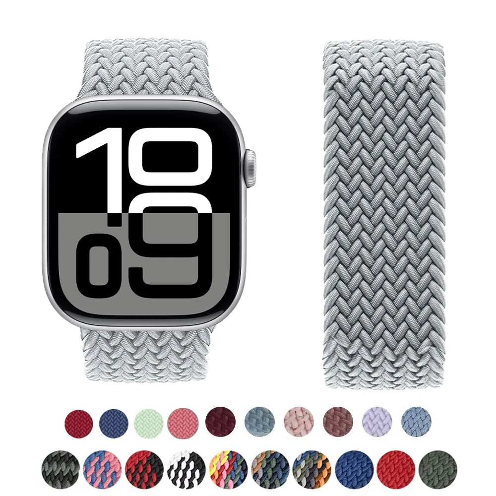 Band For Apple watch Series 10 11 46mm 42mm 9 7 8 5 SE 6 44mm 45mm 40mm 41mm Ultra 49mm bracelet correa Braided Solo Loop Str