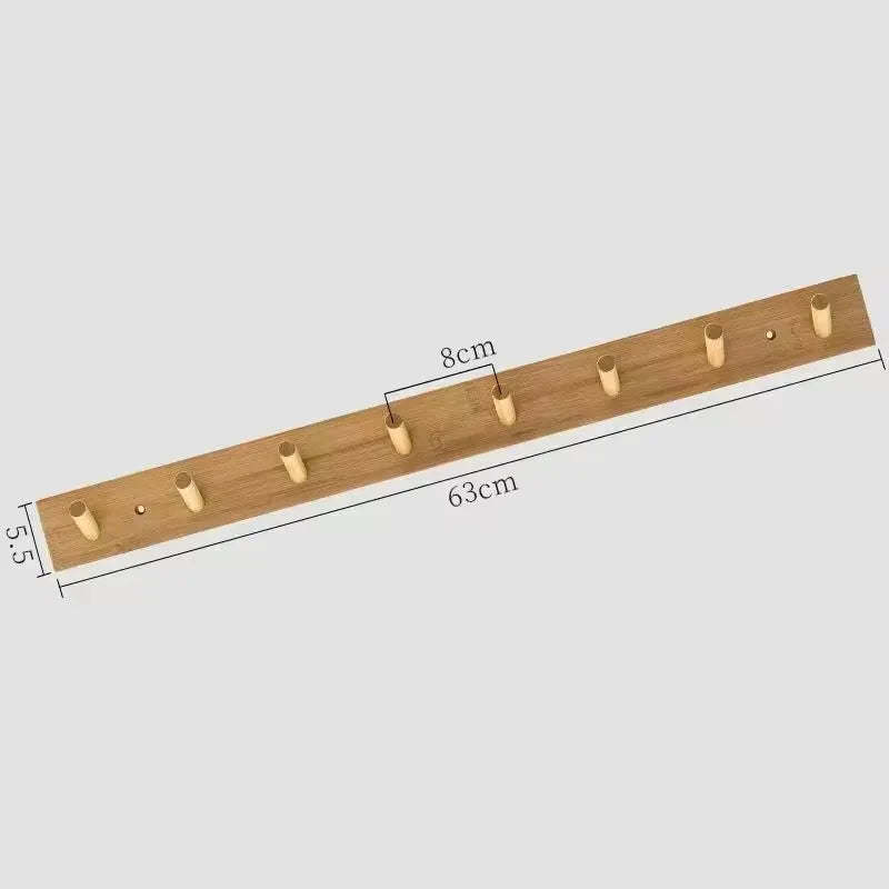 Wall Mounted Hanger Room Hooks Key Hallway Storage Holders Practical Decoration Nordic Bamboo Door Clothes Hats Robe Back Rac