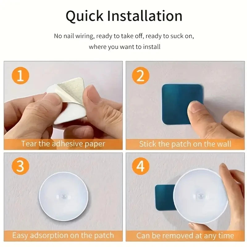 1pc Motion Sensor Night Light - Wireless LED Detector Lamp for Bedroom, Staircase, Closet, and Room Decor