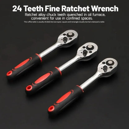 Hot 46Pcs 1/4" Drive Socket Wrench Set, Ratchet Screwdriver & Bit Kit, Carbon Steel, Auto Repair Hand Tool Set with Storage C