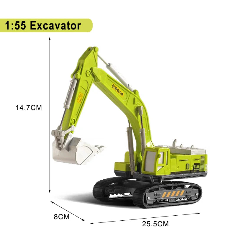 Engineering Diecast Toys for Boys Alloy+Plastic Tractor Excavator Backhoe Crane Bulldozer Kids Truck Children Vehicle Model G
