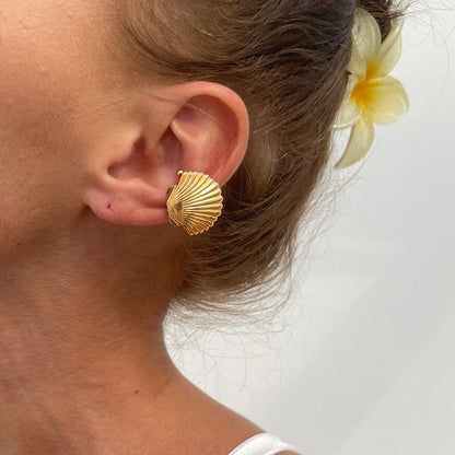 LATS Starfish Shell Flower Clip Earrings for Women Gold/Silver Color Non-Piercing Ear Cuff Daily Jewelry Accessories Party Gi