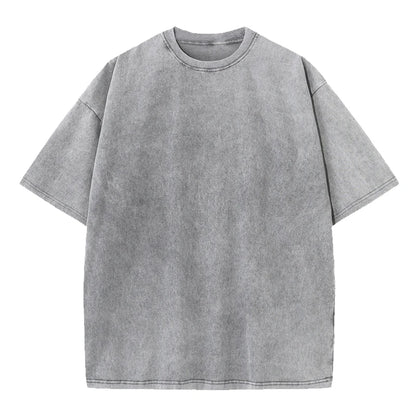 Men's Washed Vintage T-Shirts Street Hip Hop Retro Punk T Shirt Women Harajuku Casual Cotton Short Sleeve Acid Wash TShirts T