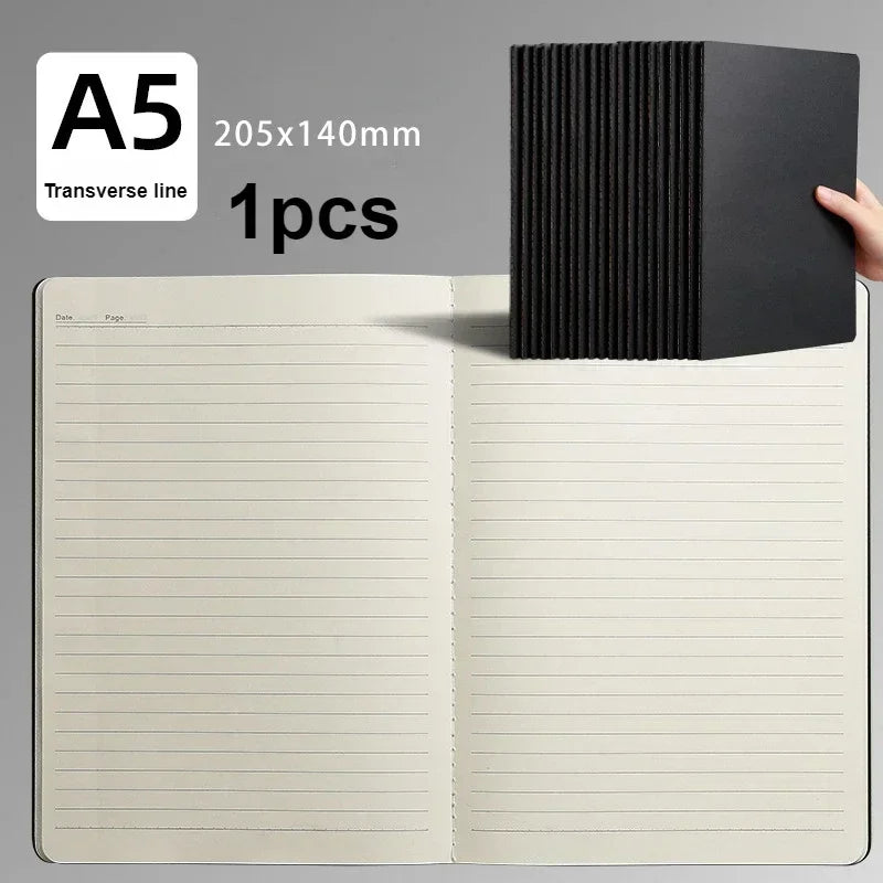 Notebook A5 Kraft Cover Vintage Diary Blank/grid/lined Stationery Planner Writing Paper for Students School Office Supplies -