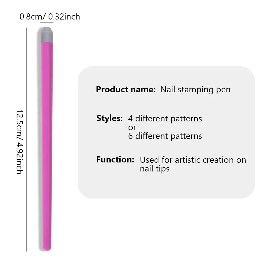 4Pcs/ 6Pcs Nail Art Stamp Pen Set, Easy DIY Nail Stamping, Stamper with Floral Butterfly Designs and Patterns