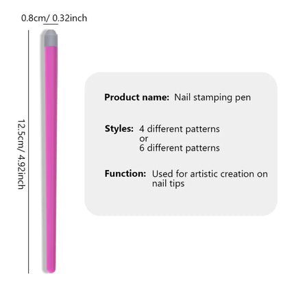 4Pcs/ 6Pcs Nail Art Stamp Pen Set, Easy DIY Nail Stamping, Stamper with Floral Butterfly Designs and Patterns