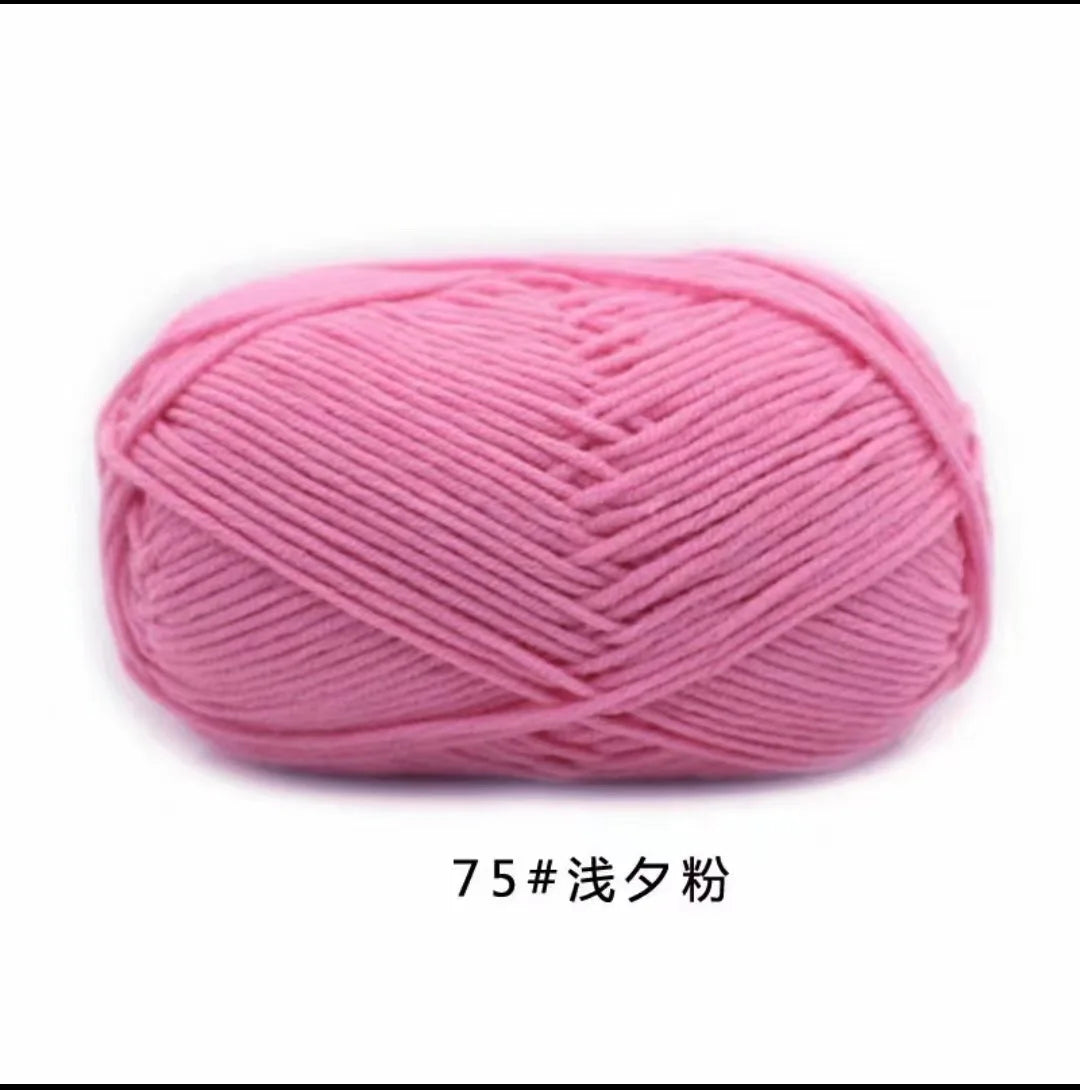 40-50g/Set 4ply Milk Cotton(80%) Knitting Yarn Needlework Dyed Lanas For Crochet Craft Sweater Hat Dolls At Low Price - 75