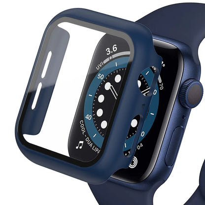 Tempered Glass+cover For Apple Watch Accessories 45mm 41mm 44mm 40mm 42mm Screen Protector Apple watch Case serie 9 4 5 6 SE 