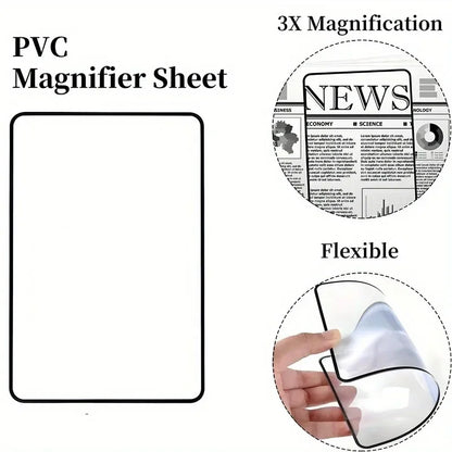 Full Page Large Sheet Magnifier Magnifying Glass Reading Aid Glass Page Magnifying Lens Reading Magnifier