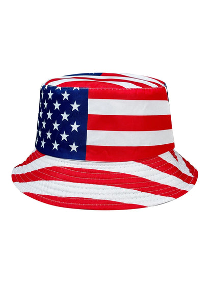 Patriotic American Flag Bucket Hat, Reversible, Casual Style, Foldable, Suitable for Independence Day and Everyday Use, Styli