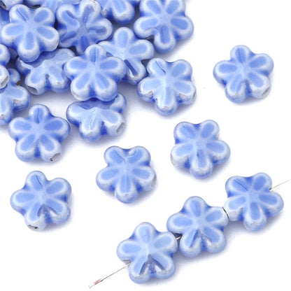10Pc 12mm Handmade Colorful Flower Shape Ceramic Loose Spacer Beads Charm for Bracelet Necklace Earring DIY Jewerlry Making
