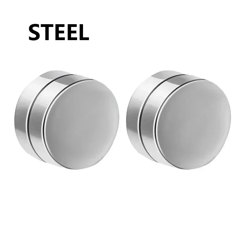 1/3Pairs 6MM Crystal Magnetic No-Pierce Stainless Steel Stud Earrings for Men Punk Zircon Magnet Earrings Non Piercing Jewelr